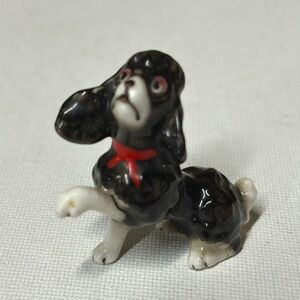 Shiken Black Poodle Porcelain Miniature 1.75” tall